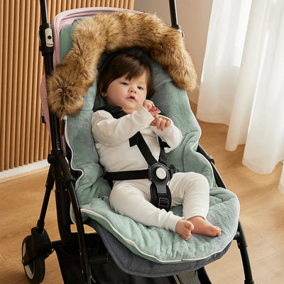 Winter-Fußsack für Kinderwagen – Warmer Baby-Schlafsack mit abnehmbarem Fellkragen, Fleece-Futter & wetterfestem Außenmaterial