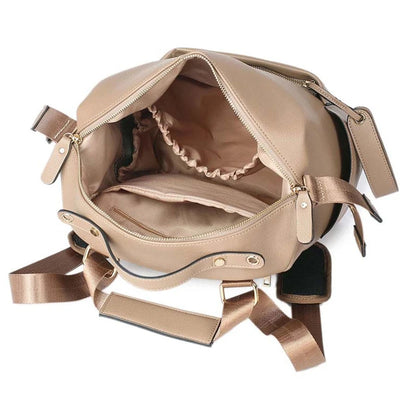 Multifunktionaler Wickelrucksack aus Leder – Große Kapazität, stylische Mama-Tasche für Reisen, Alltag & Baby-Pflege