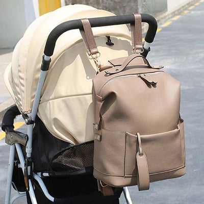 Multifunktionaler Wickelrucksack aus Leder – Große Kapazität, stylische Mama-Tasche für Reisen, Alltag & Baby-Pflege